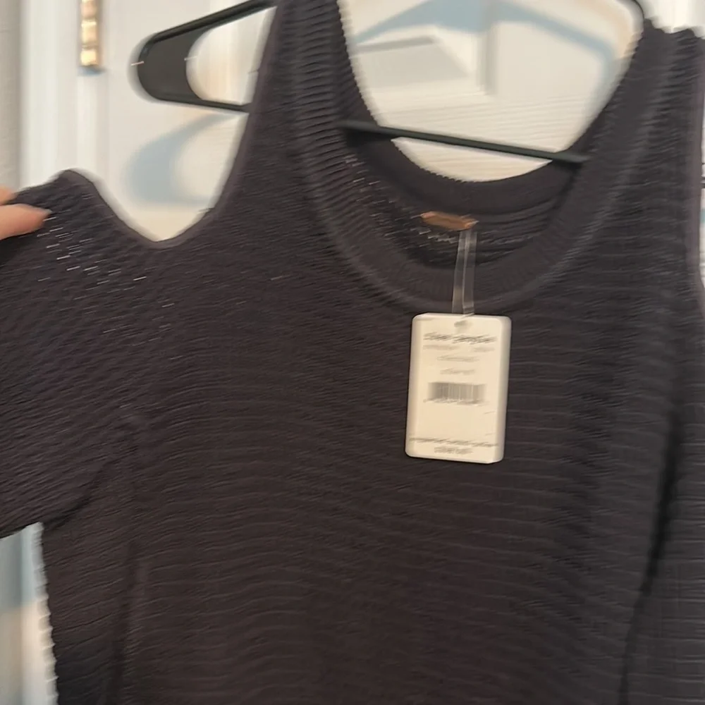 Free People Black Cold Shoulder Sweater NWT